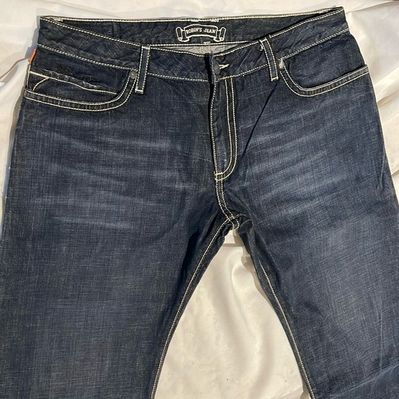 Mens Robins Jeans Racer Zipper Leather Flap Pocket Wings size 42 - Picture 7 of 12